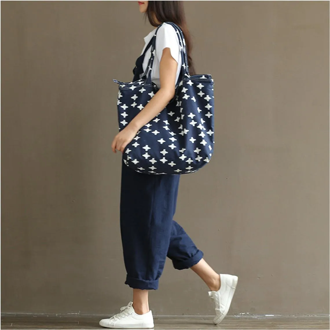 Womens Loose Fitting Minimalist Elegant Cotton Overalls With Pocket